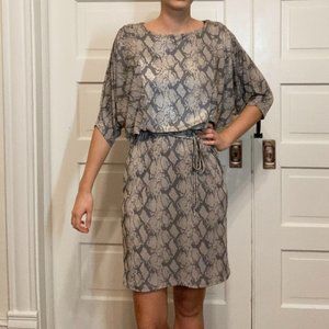 Snakeskin Dolman Sleeve Dress w/ slight Metallic Shine